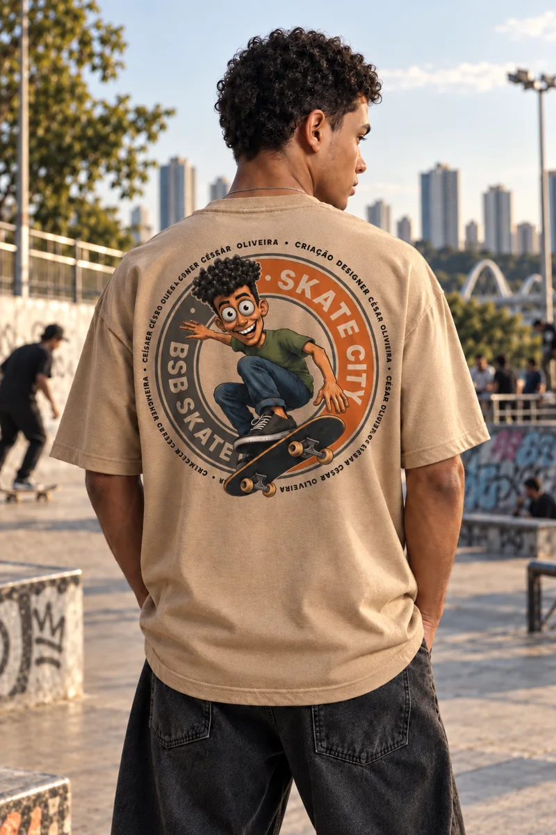 Skate City · Estampa em contexto. Estampa, identidade e aplicação no vestuário.