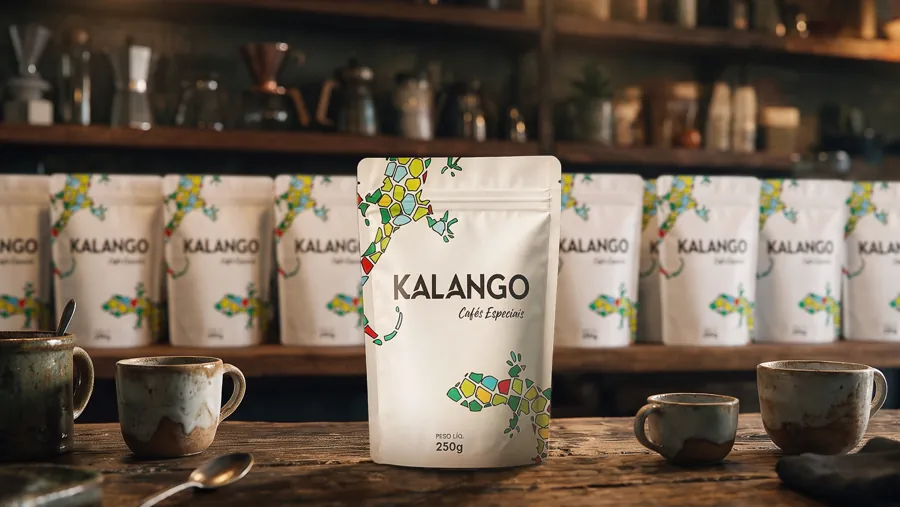 Kalango · Linha de produtos. Consistência na apresentação da marca.