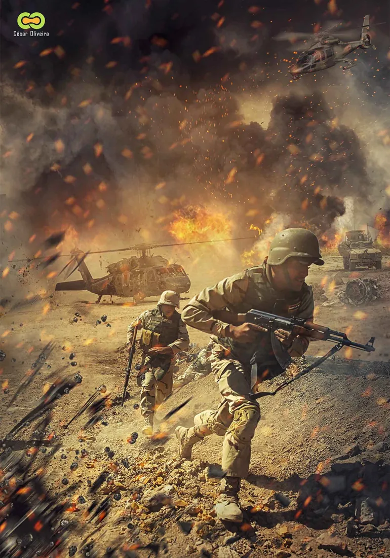 WAR IN THE DESERT. Projeto publicado no Behance.