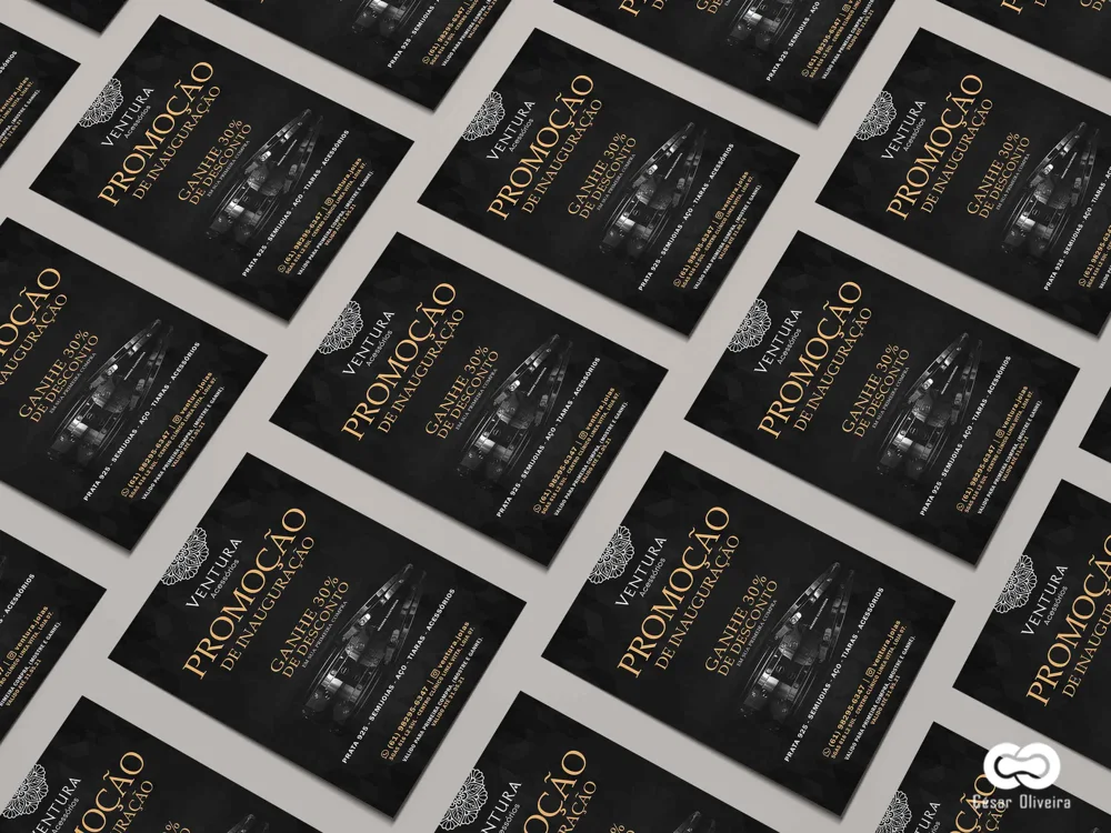 Ventura Acessórios · Panfleto. Design e identidade aplicados ao impresso.