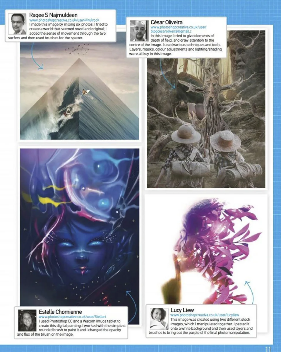 Publicações · Fantasia e personagens. Acervo de publicações em revistas.