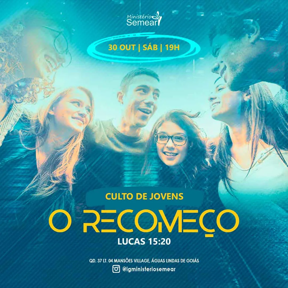 Jovens Semear · O recomeço. Direção de arte para redes sociais.